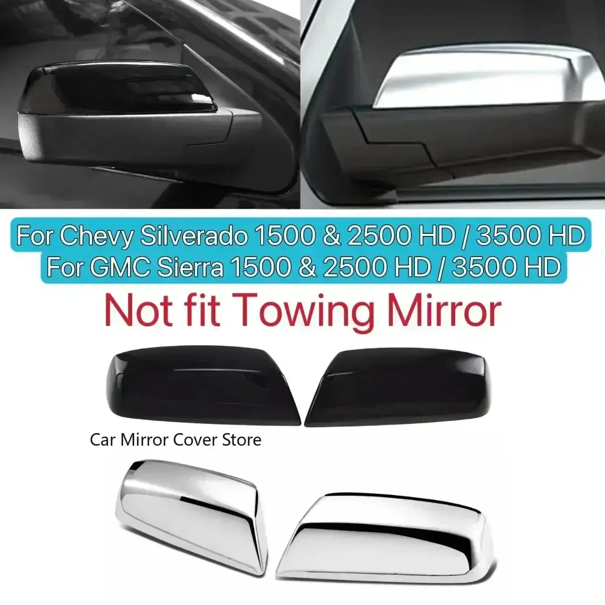 Mirror Cover For Chevy Silverado 1500（14-18）& 2500 HD / 3500 HD （2015-UP）For GMC Sierra 1500（14-18）& 2500 HD / 3500 HD（2015-UP） Gm Service Guy