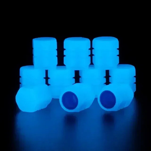 Glow-in-the-Dark Tire Valve Caps – Universal Luminous Wheel Valve Stem Covers for Car, Motorcycle & Bicycle – Dust-Proof Decorative Caps FanzyMarket