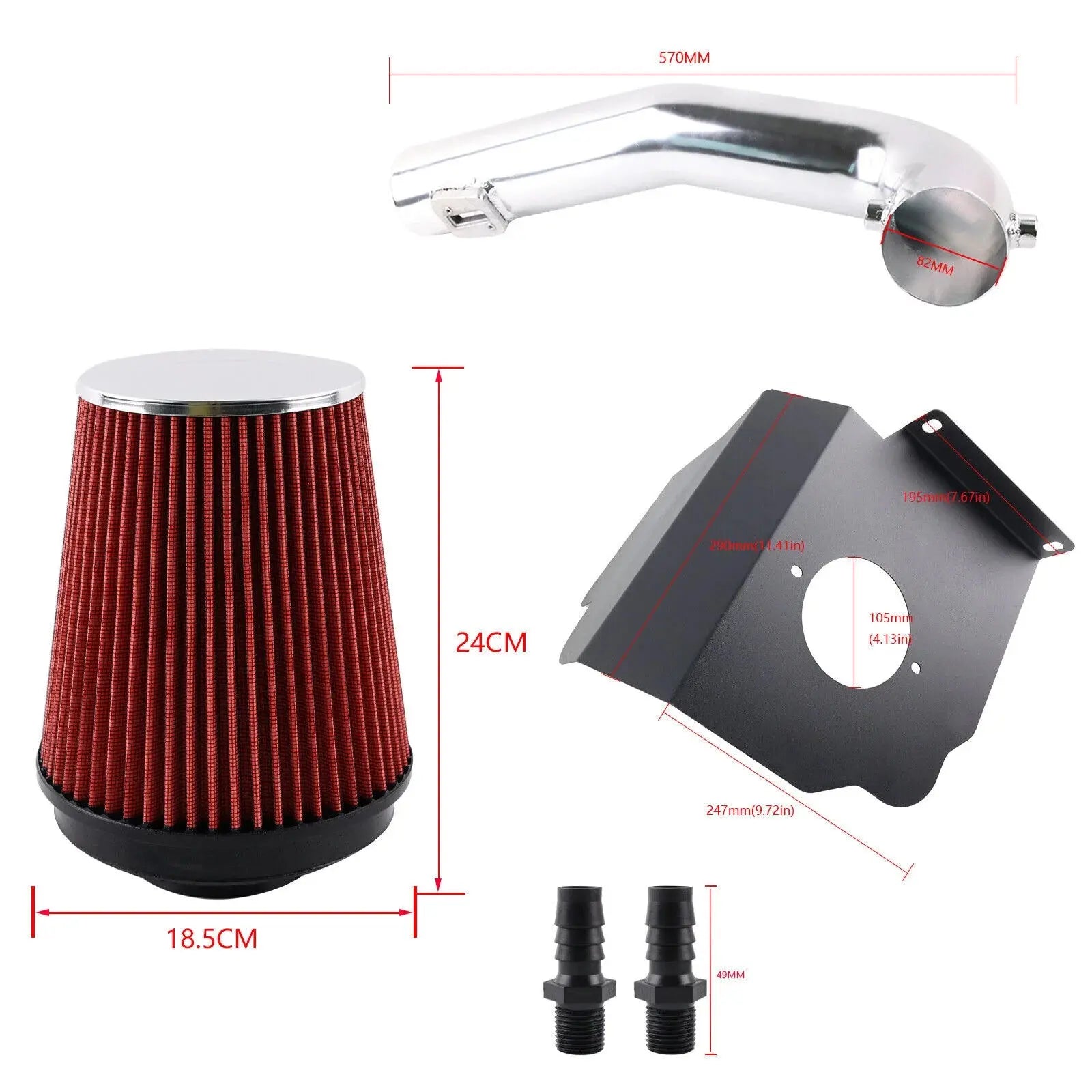 For Silverado 2014-18 Chevy GMC Sierra 1500 5.3L 6.2L V8 engine parts Red Filter Cold Air Intake Kit Gm Service Guy