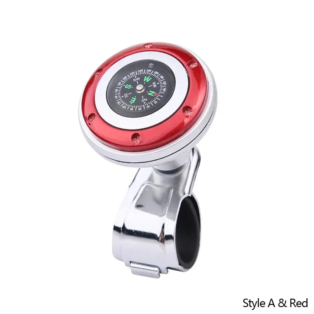 Steering Wheel Spinner Knob with Compass Universal 360 Degree Rotation Metal Power Handle Ball Booster for Car Vehicle Auto Gm Service Guy