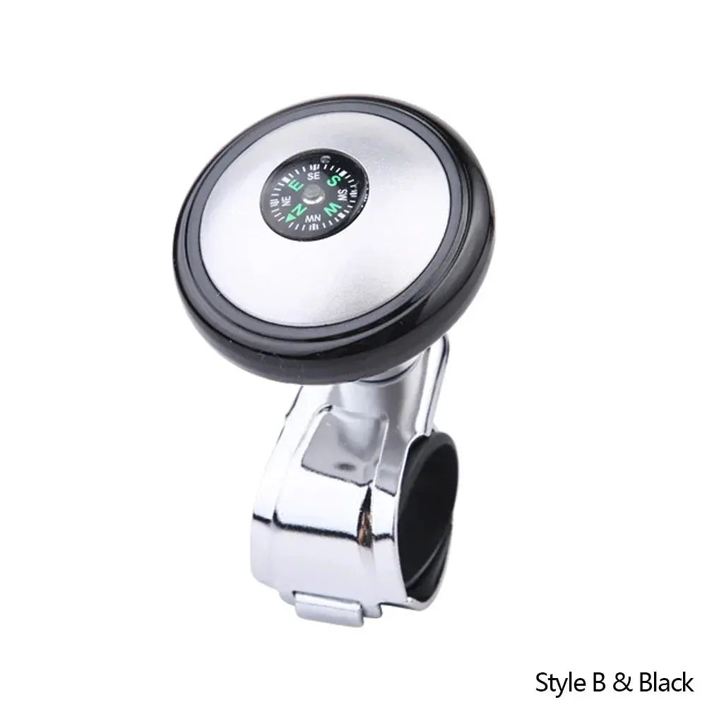 Steering Wheel Spinner Knob with Compass Universal 360 Degree Rotation Metal Power Handle Ball Booster for Car Vehicle Auto Gm Service Guy