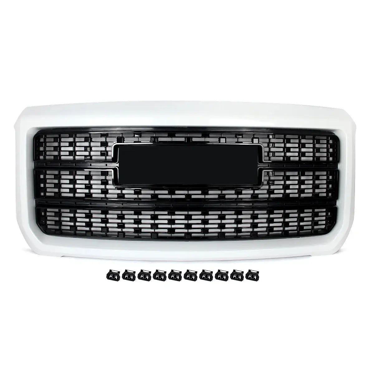 Magickit 2015-2019 Front Centre Grille for GMC Sierra 2500HD 3500HD Bumper Upper Hood Grille Honeycomb Grill Gm Service Guy