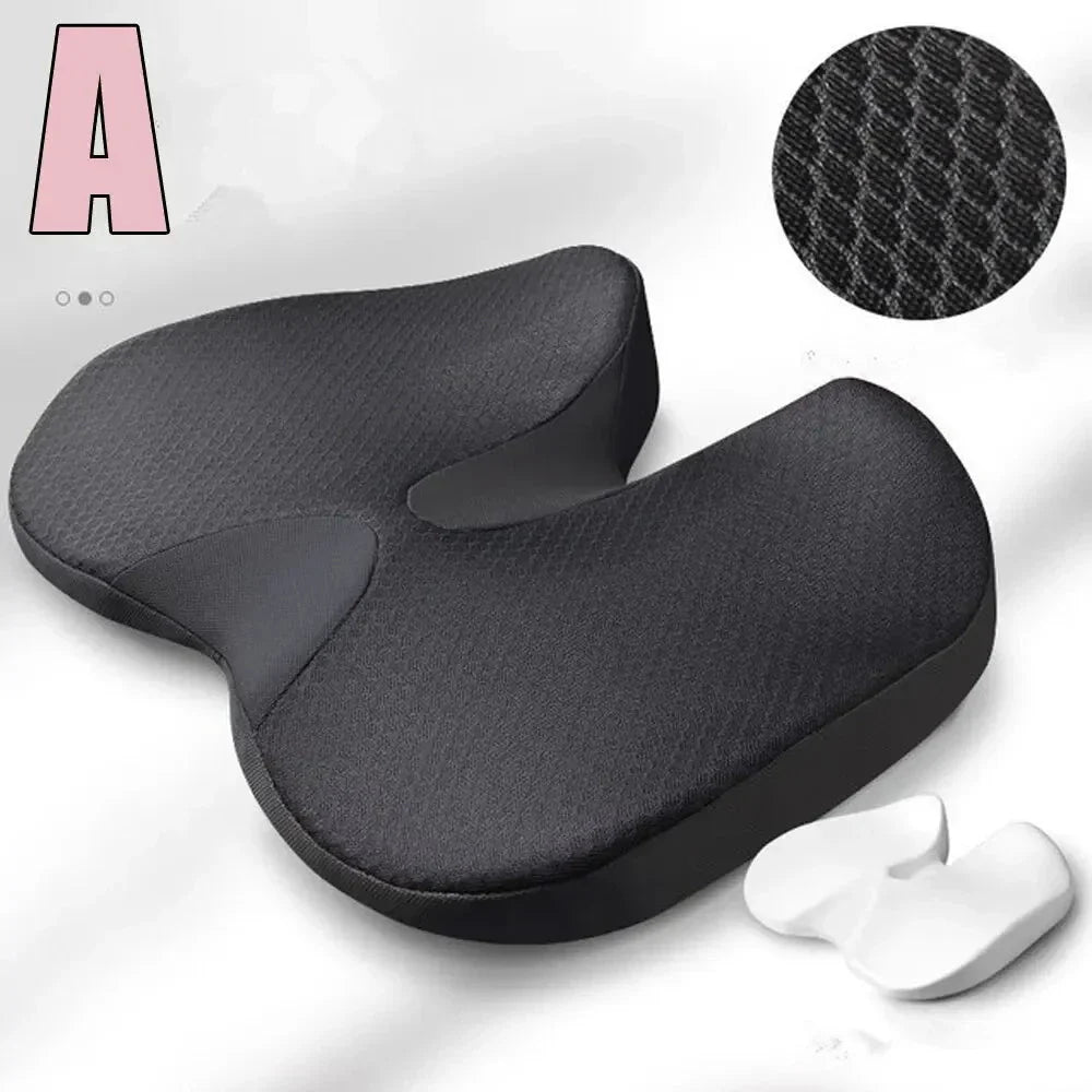 Orthopedic Memory Foam Seat Cushion – Non-Slip Tailbone & Sciatica Relief Pillow for Office Chair and Car Seat Econic Blanks