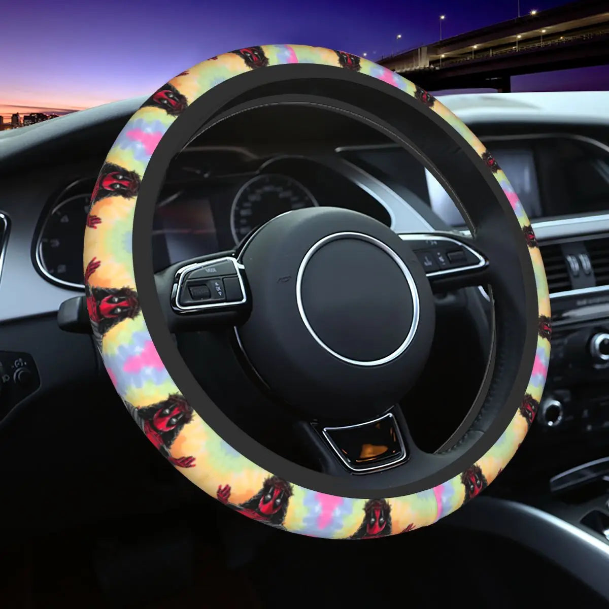 Kawaii Manga Steering Wheel Cover Soft Universal Fit 37-38 cm (14.5-15 in) Car Protector FanzyMarket