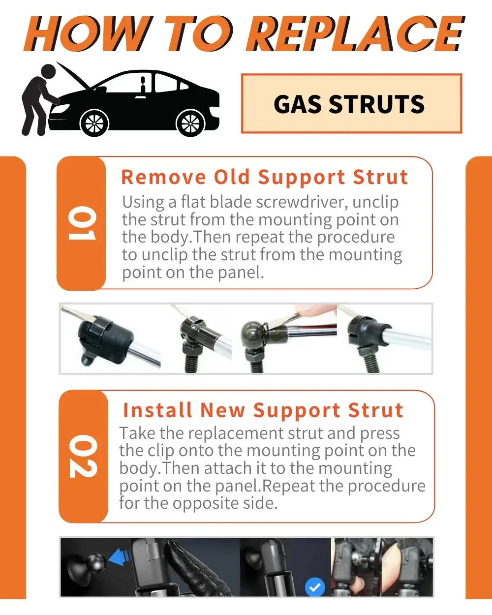 Qty(2) Trunk Struts for Nissan Qashqai J10 for Nissan Dualis SUV 2006-2013 Lift Support Gas Spring Tailgate Rear Shock Absorber Gm Service Guy