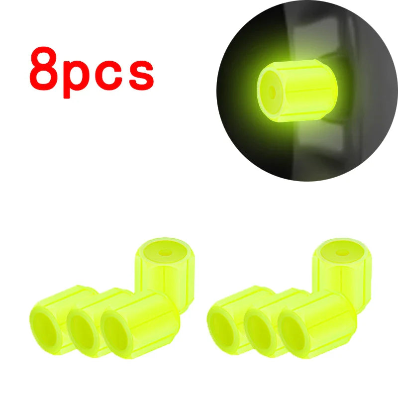 Luminous Tire Valve Caps - 6-Color LED Glowing Wheel Valve Caps for Car & Motorcycle (4/8/20-Pack) FanzyMarket