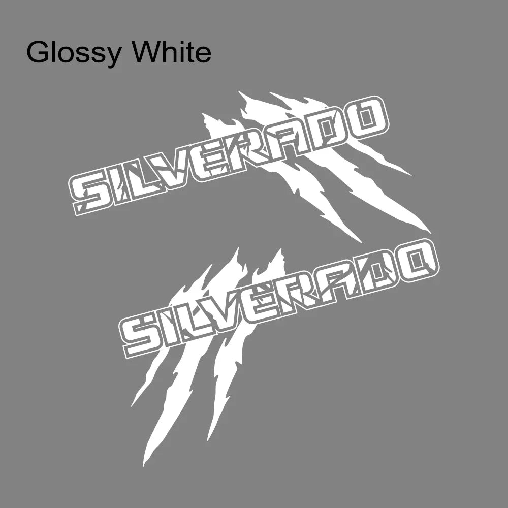 Claw style Chevrolet Silverado side decal by Quality Prints USA, vinyl graphic for Silverado 1500, 2500, Z71, or S10 pickup trucks.