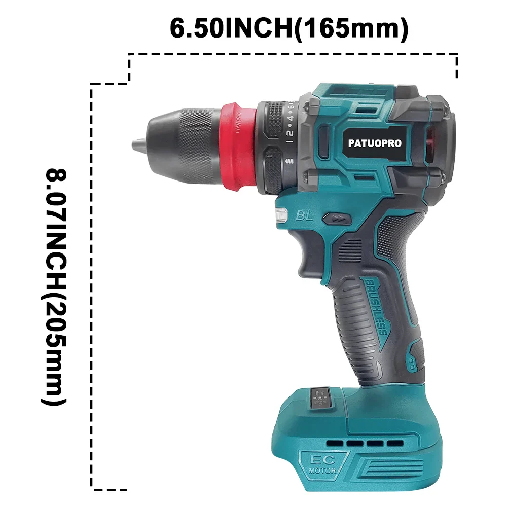 2-in-1 Cordless Brushless Drill Driver 10mm Chuck, Compatible with 18V Li‑Ion Batteries (Battery Not Included) FanzyMarket