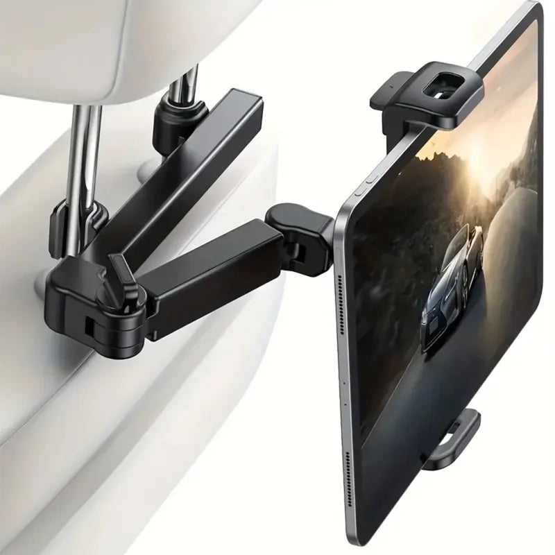 FanzyMarket Telescopic Car Headrest Phone & Tablet Holder - Rotating Rear Seat Mount, Fits 5–13 inch, close-up detail