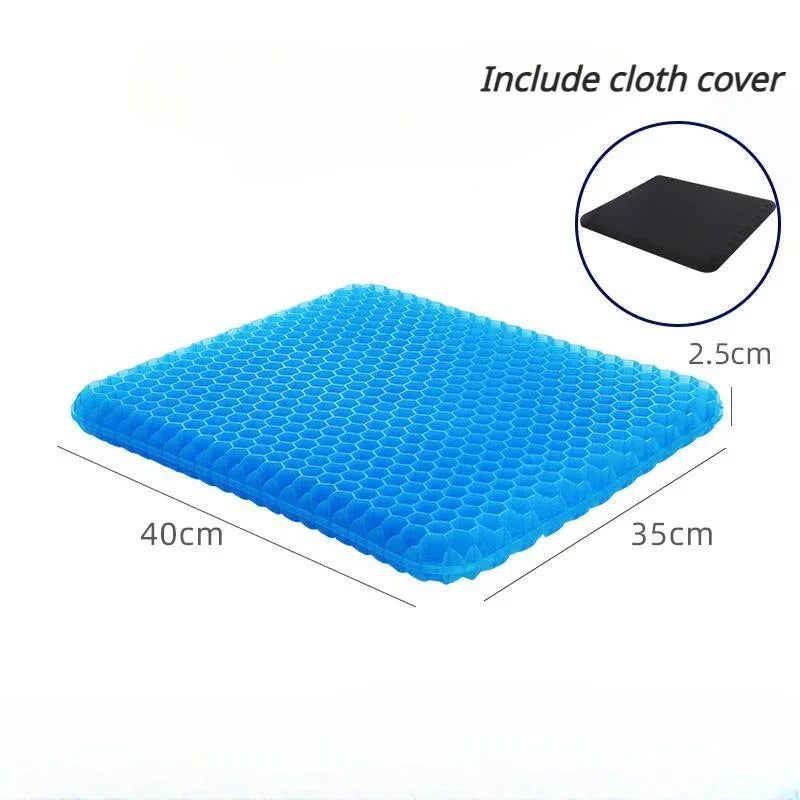 Double-Thick Gel Seat Cushion – Honeycomb Cooling Pressure Relief Pad for Office Chair, Car Seat & Wheelchair (Breathable, Non-Slip, Washable) FanzyMarket