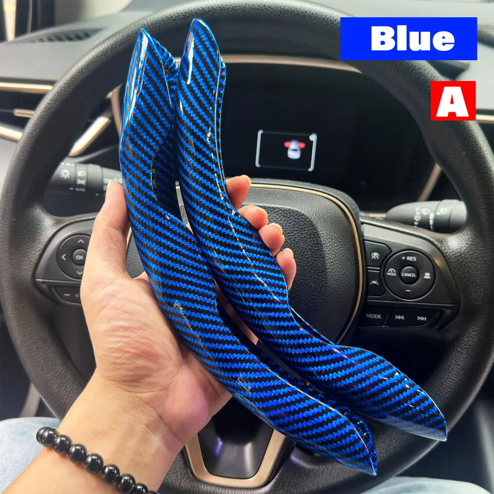 2-Pack Carbon Fiber Silicone Steering Wheel Covers 38 cm (15 in) Anti-Slip Universal Car Interior FanzyMarket