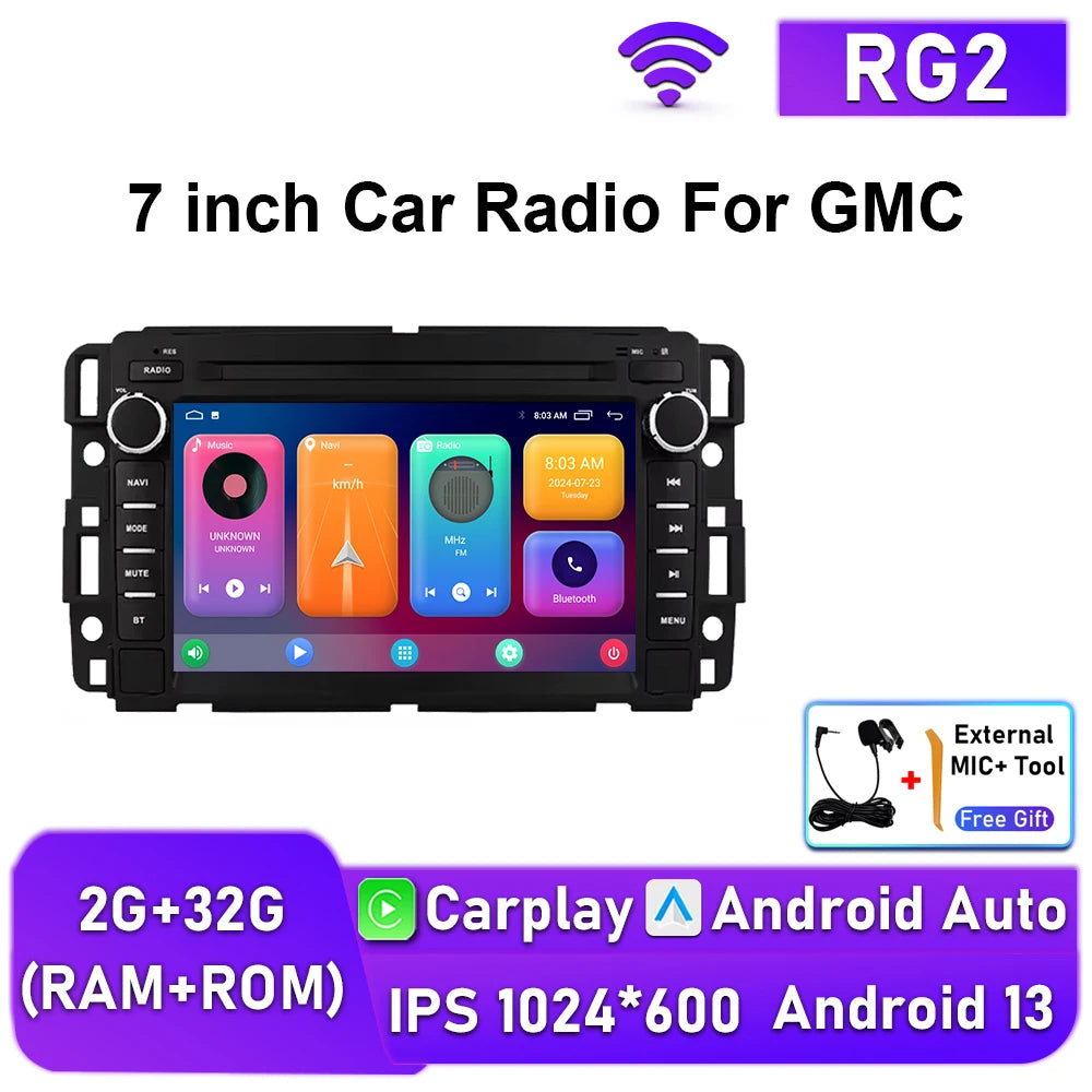7inch Wireless Carplay Android Auto Car Radio For Chevrolet Silverado GMC Sierra Impala Traverse Avalanche Multimedia Player GPS Gm Service Guy
