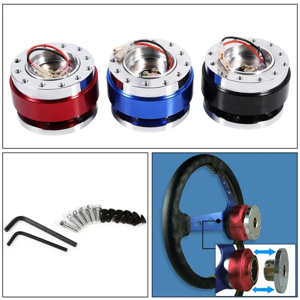 Universal Racing Steering Wheel 6 Hole Aluminum Car Quick Release Steering Wheel Snap Off Hub Adapter Boss Kit Car Accessories Gm Service Guy