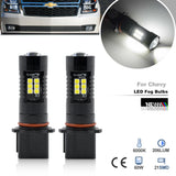 Gm Service Guy LED fog lights for Chevy Tahoe, Suburban, GMC Yukon, fits 2015-2020, front bumper, PSX26W H28W, clear lens