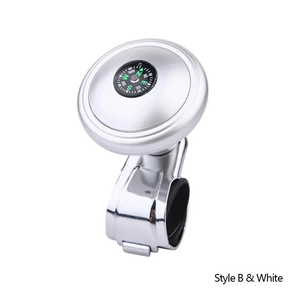 Steering Wheel Spinner Knob with Compass Universal 360 Degree Rotation Metal Power Handle Ball Booster for Car Vehicle Auto Gm Service Guy