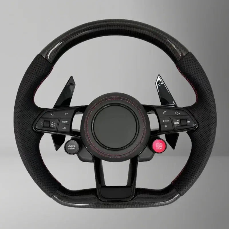 For Audi A3 A4 A6L A5 A7 Q3 Q5 Q7 B9 Modified S4 S5 S6 S7 Carbon Fiber Steering Wheel Flat Bottom Steering Wheel Motion Assembl Gm Service Guy