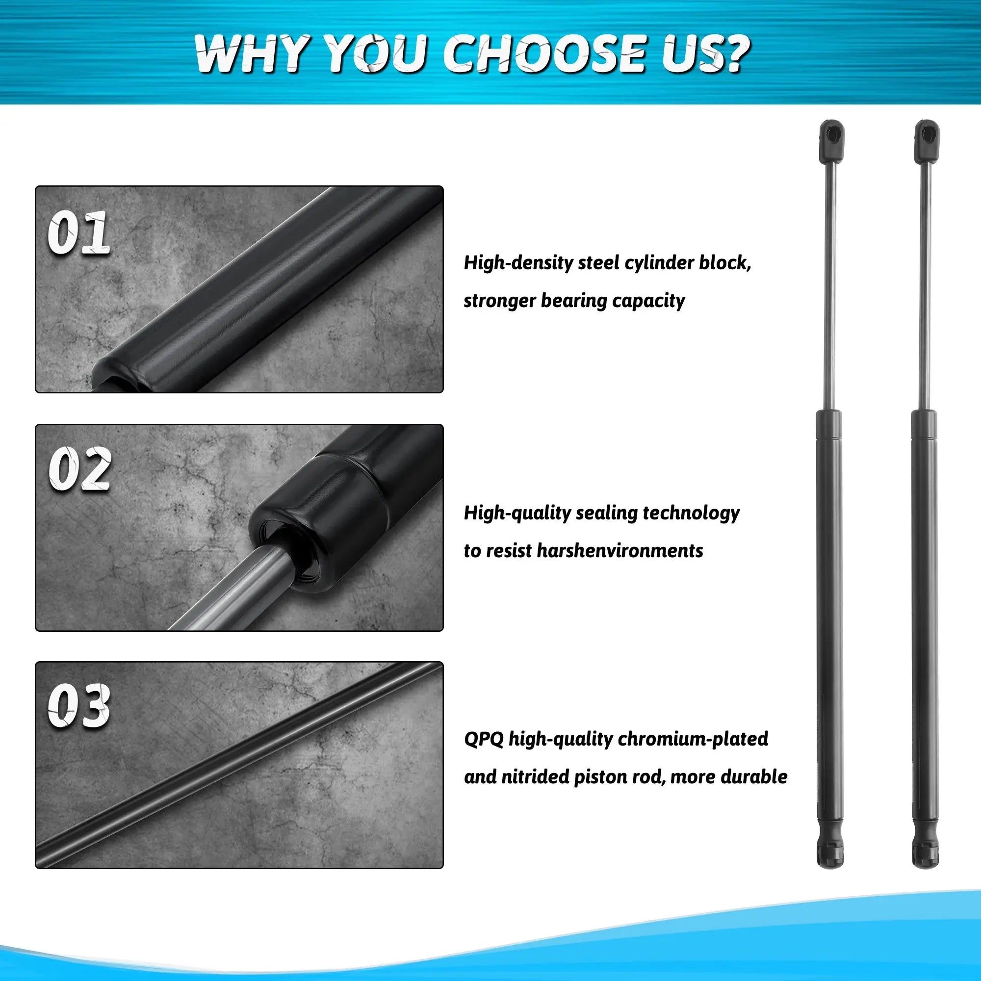 For Hyundai Tucson ix35 2010-2015 2Pcs Car Trunk Lift Support Damper REAR Shock piston Struts Gm Service Guy