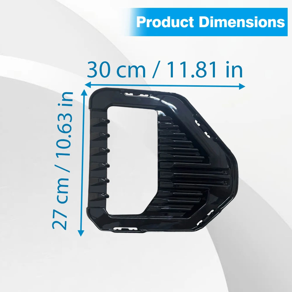Gloss black fog light cover bezel for GMC Sierra 1500 front bumper, left or right side, 2019-2022 models, Gm Service Guy.