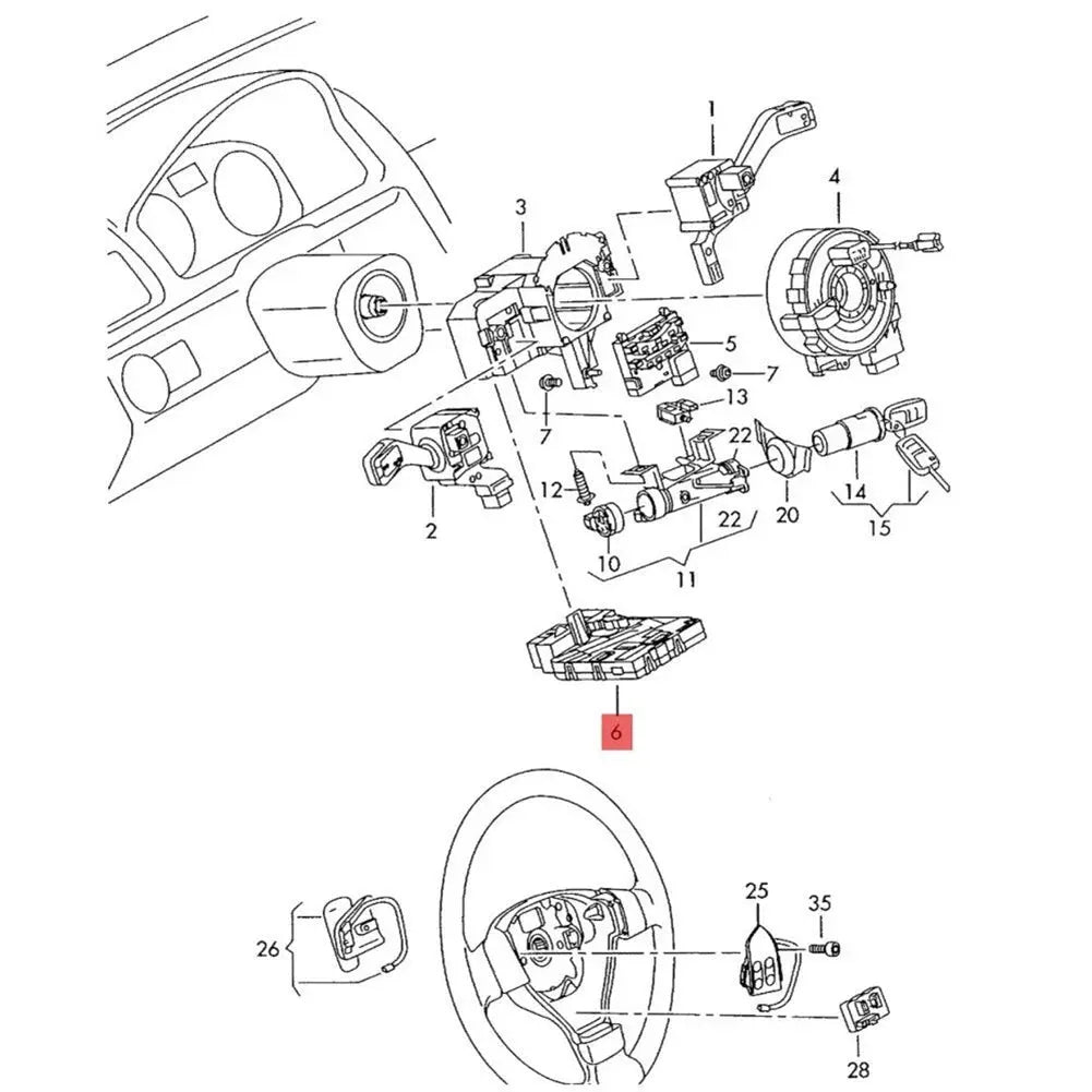 Car Multifunction Steering Wheel Module Harness Kit For VW Golf MK6 1K0953549CH 5K0971584C Parts Accessories Gm Service Guy