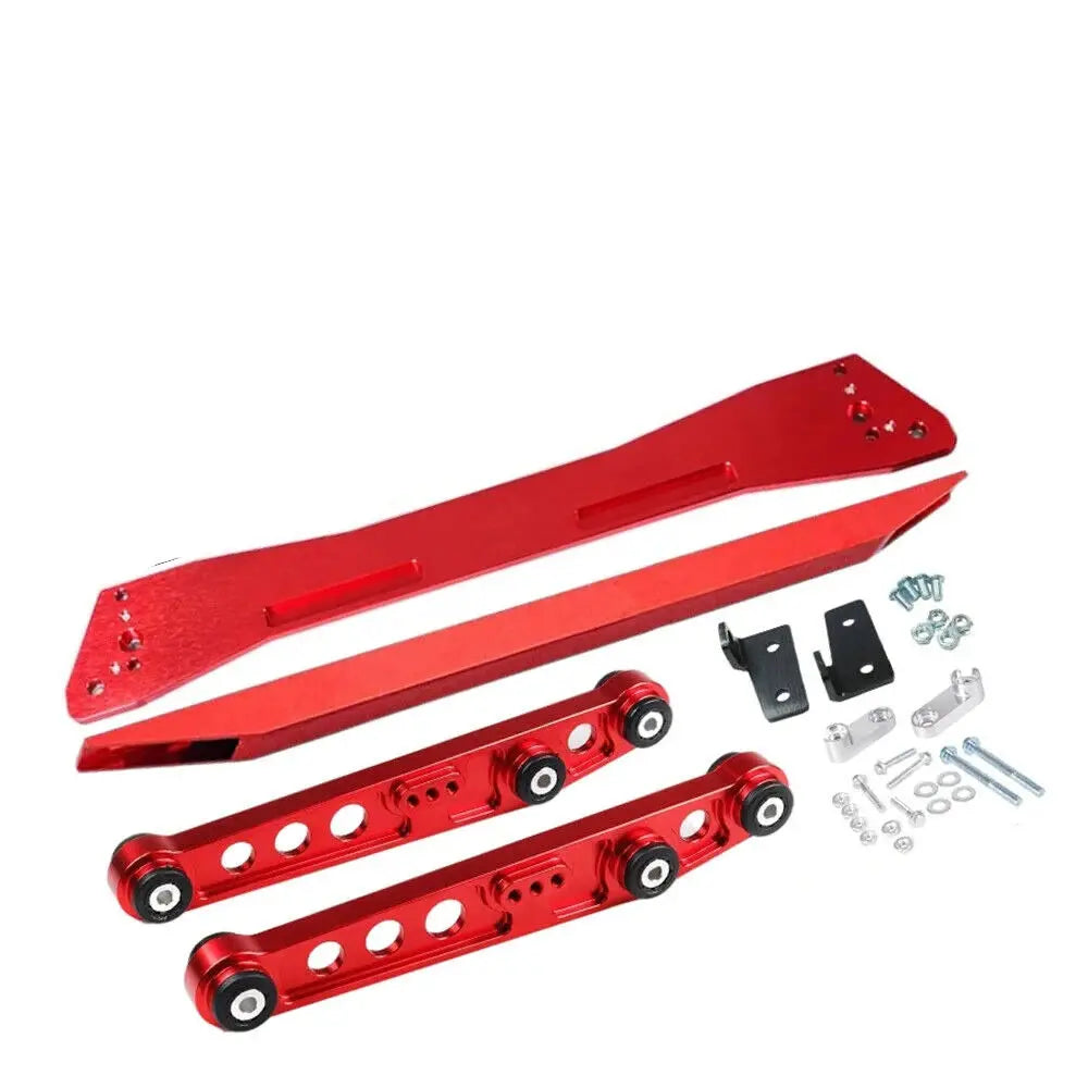 red gold Silver Rear Subframe Brace + Tie Bar + Lower Control Arm For Honda Civic EG 1992-1995 suspension performance parts Gm Service Guy