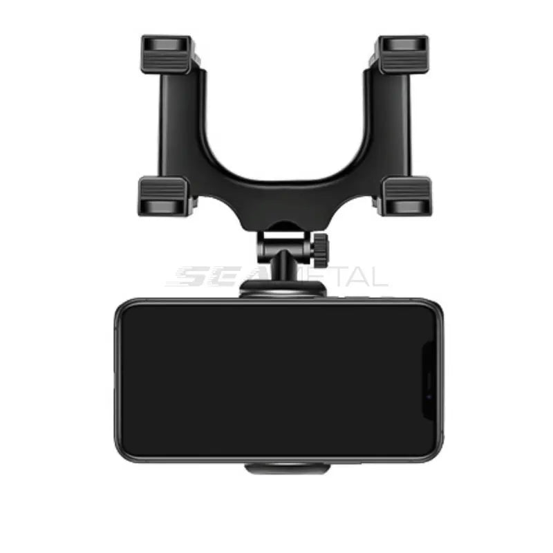 SEAMETAL Rearview Mirror Phone Holder for Car Free Rotation Adjustment Phone Mount Stable Gripper Smartphone Navigation Bracket Econic Blanks