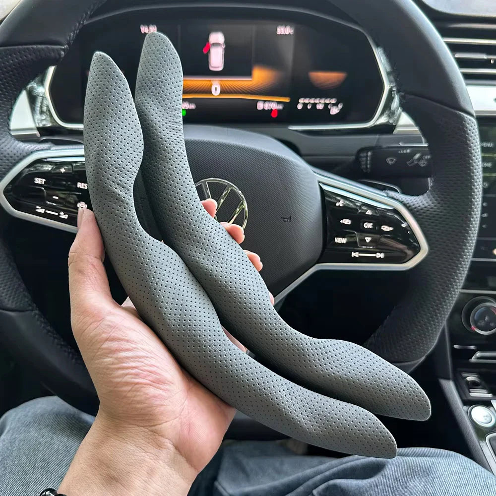 2-Pack Carbon Fiber Silicone Steering Wheel Covers 38 cm (15 in) Anti-Slip Universal Car Interior FanzyMarket