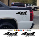 Chevrolet Avalanche 4x4 rear bed side decal, pickup truck vinyl graphic sticker with bold design from Quality Prints USA