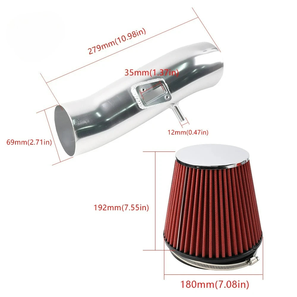 Gm Service Guy cold air intake induction kit with heat shield and filter installed in a 2012-2015 Chevrolet Camaro 3.6L V6 engine
