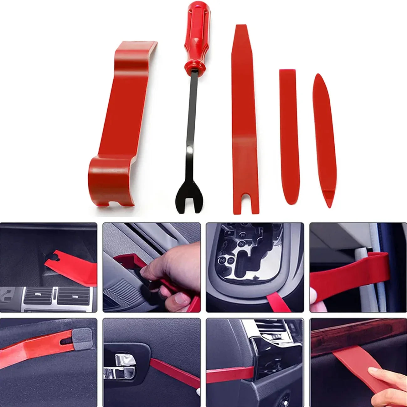 Car Interior Trim Removal Tool Kit — Non-Scratch Pry Tools for Door Clips, Fasteners, Dashboards & Audio Panels FanzyMarket