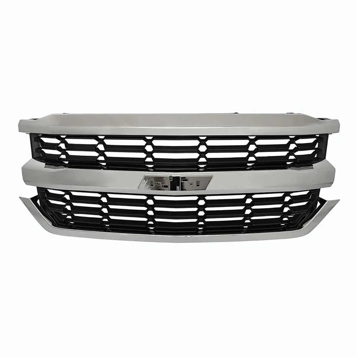 Black honeycomb grille for Chevrolet Silverado 2016-2019, electroplated OE style, from Gm Service Guy, car accessory replacement
