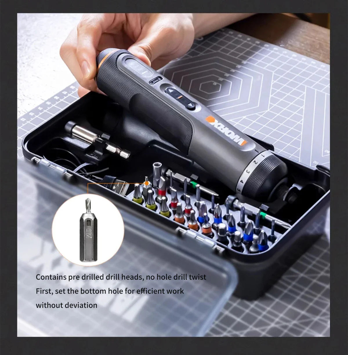 4V Cordless Electric Screwdriver Set — USB Rechargeable Smart Mini Drill, 30-Bit Kit (57mm/2.24in & 25mm/0.98in) FanzyMarket