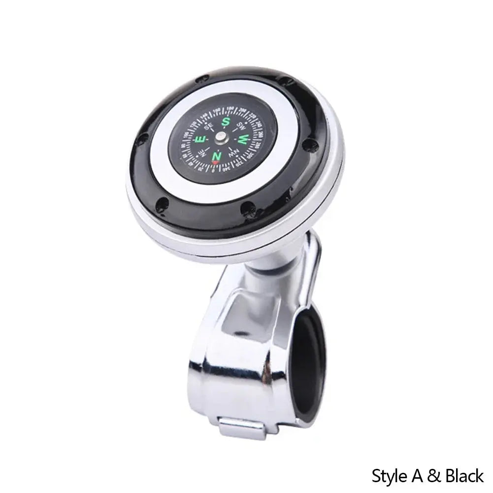 Steering Wheel Spinner Knob with Compass Universal 360 Degree Rotation Metal Power Handle Ball Booster for Car Vehicle Auto Gm Service Guy