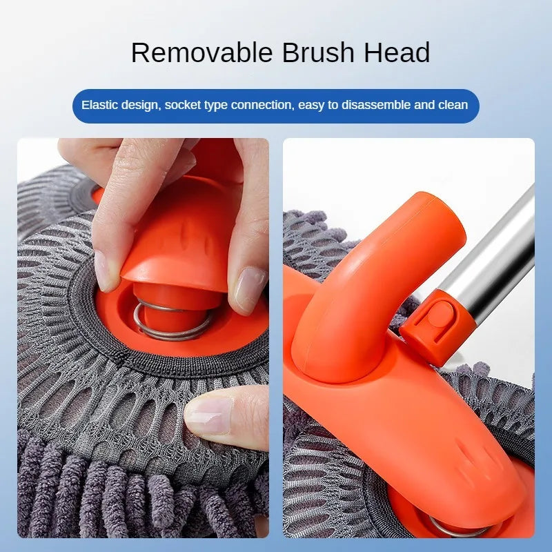 LEIBOO Car Washer Mop Foam Wash Chenille Brush Double Brush Head Roof Window Cleaning Maintenance Three-Section Telescopic Mop Econic Blanks