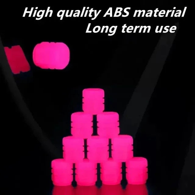 Glow-in-the-Dark Tire Valve Caps – Universal Luminous Wheel Valve Stem Covers for Car, Motorcycle & Bicycle – Dust-Proof Decorative Caps FanzyMarket