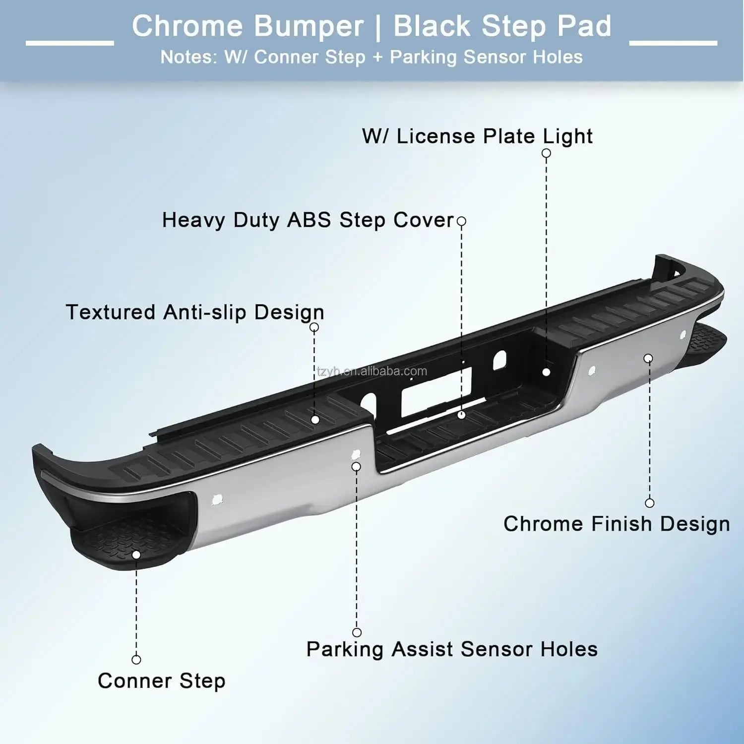 2014-2018 For Chevrolet Chevy Silverado For GMC Sierra 1500 Pickup Rear Bumper Steel Complete Back Bumpers No Parking Sensor Hol Gm Service Guy
