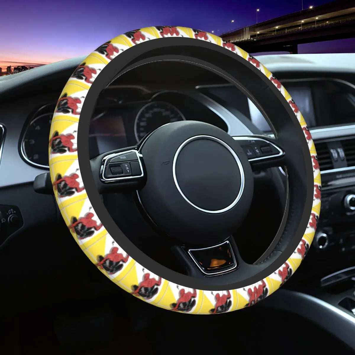 Kawaii Manga Steering Wheel Cover Soft Universal Fit 37-38 cm (14.5-15 in) Car Protector FanzyMarket