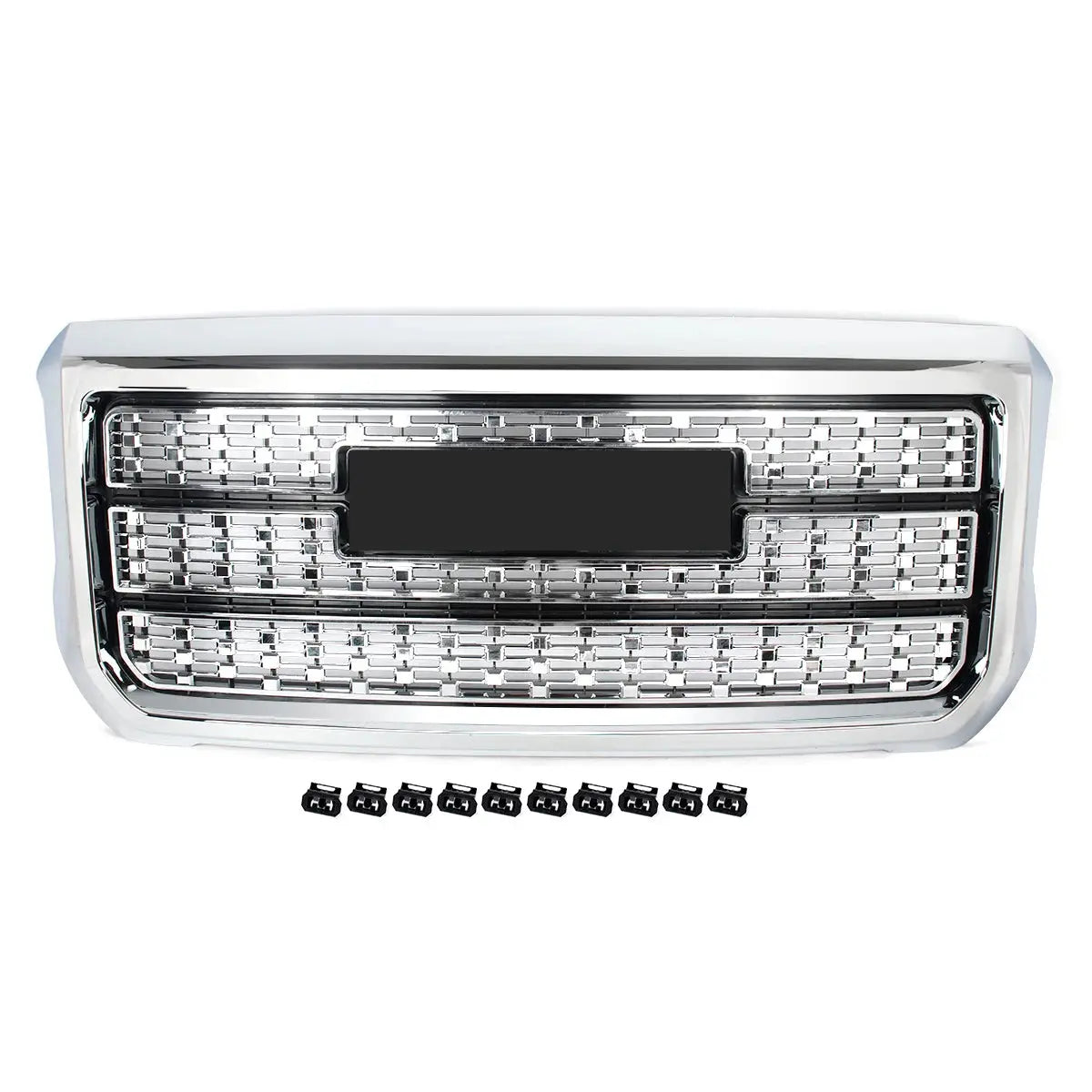 Magickit 2015-2019 Front Centre Grille for GMC Sierra 2500HD 3500HD Bumper Upper Hood Grille Honeycomb Grill Gm Service Guy