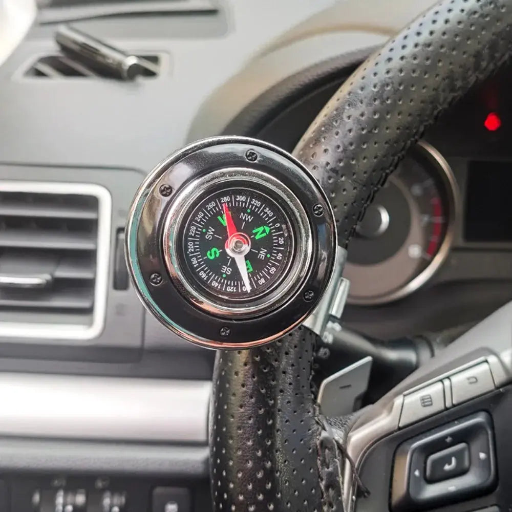 Steering Wheel Spinner Knob with Compass 360-degree Power Handle Ball Booster for Car Vehicle Steering Wheel Auto Gm Service Guy