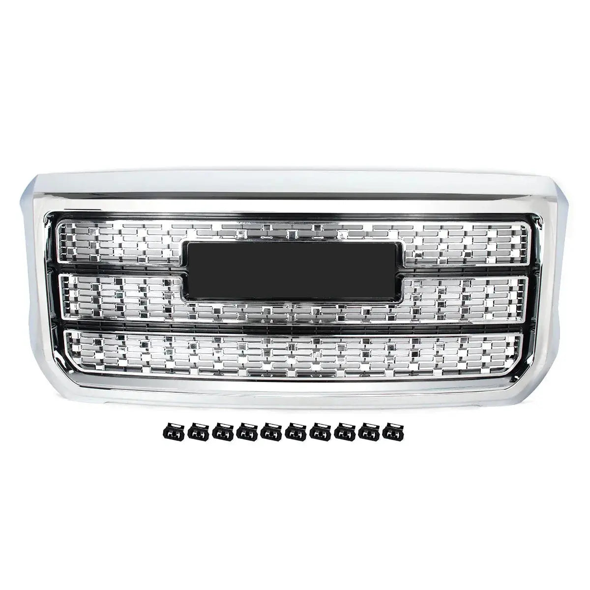 Magickit 2015-2019 Front Centre Grille for GMC Sierra 2500HD 3500HD Bumper Upper Hood Grille Honeycomb Grill Gm Service Guy