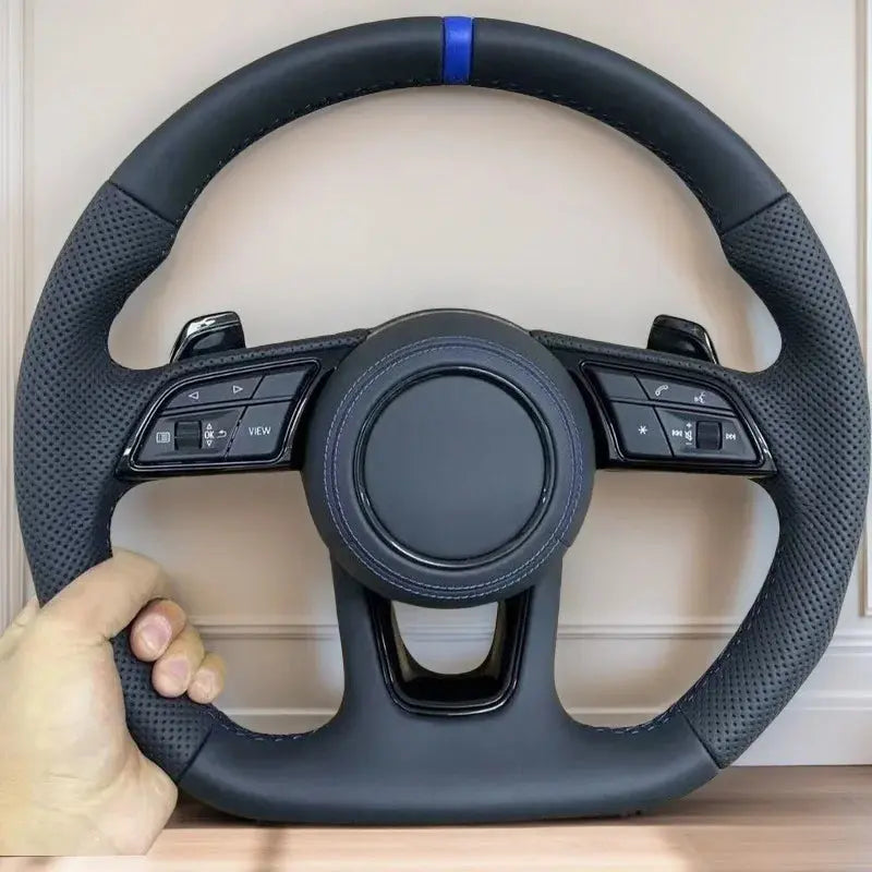 Customized Genuine Leather Car Steering Wheel  For Audi A1 8X A2 A3 Q3 Q5 Q2 A4 A5 A6 Steering Wheel Car Accessories Gm Service Guy