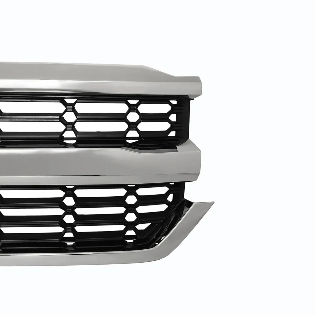 Black honeycomb grille for Chevrolet Silverado 2016-2019, electroplated OE style designed by Gm Service Guy.