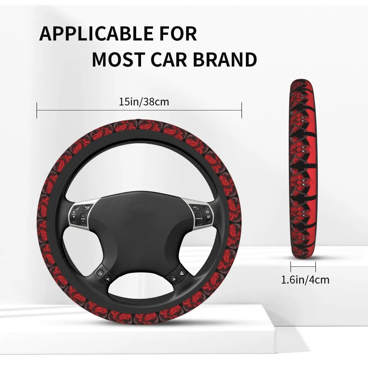 Kawaii Manga Steering Wheel Cover Soft Universal Fit 37-38 cm (14.5-15 in) Car Protector FanzyMarket