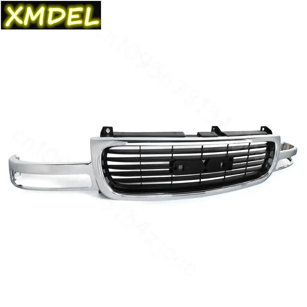 for GMC Sierra 1500 1999-2002 Glossy Black Front Hood Grills Front Bumper Upper Grille Radiator Mesh Grill Racing Grills Gm Service Guy