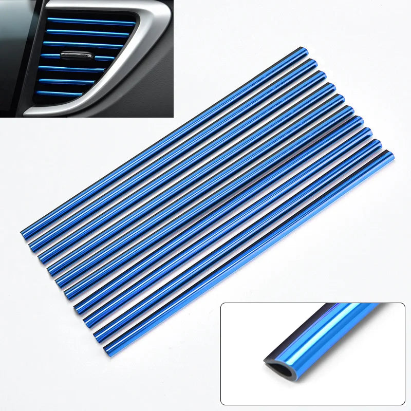 10-Pack Car Air Vent Trim Strips 20cm (7.87 in) PVC Decorative Air Outlet Moulding for Interior Car FanzyMarket