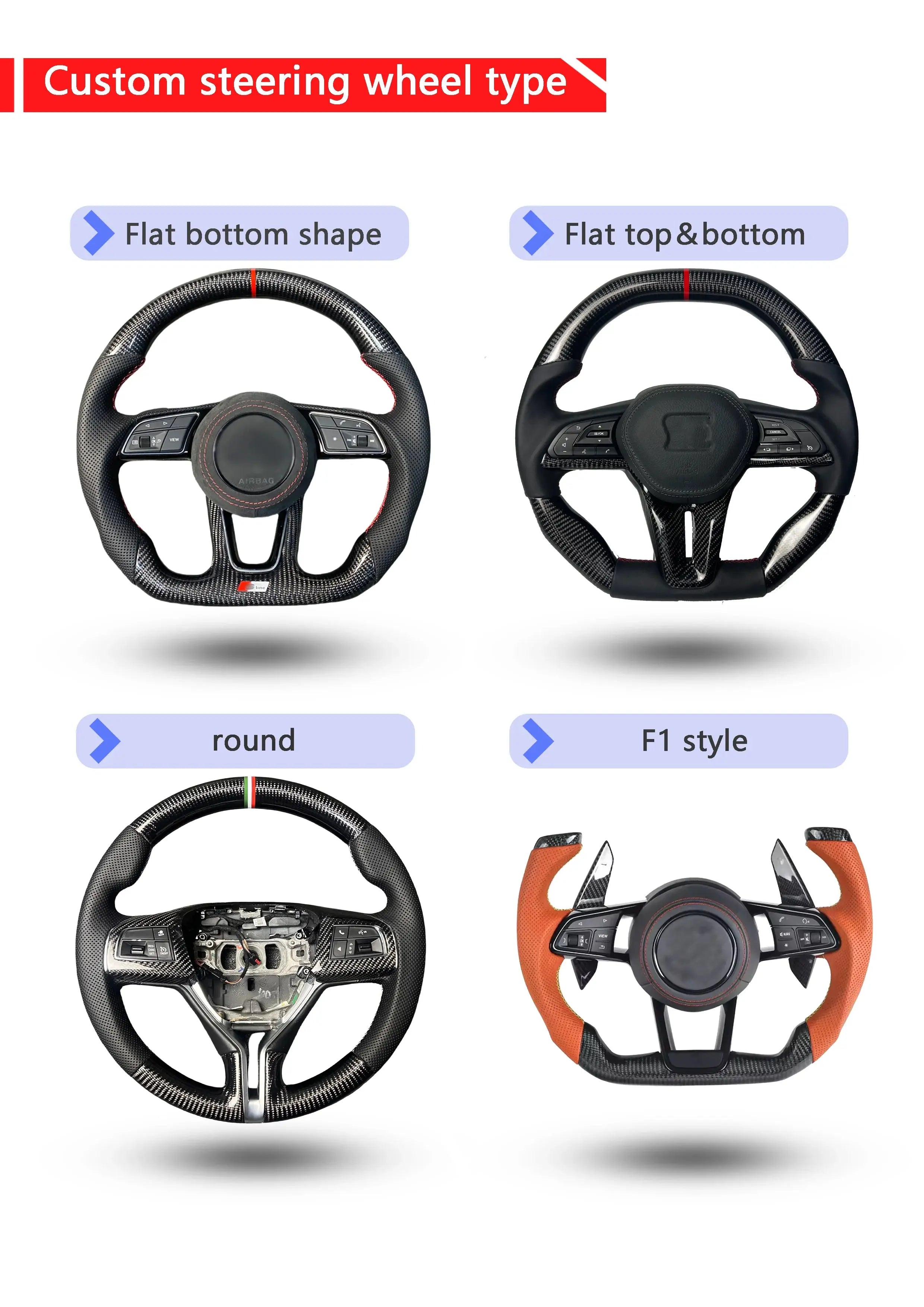 LED Genuine leather carbon fiber steering wheel suitable for Honda Accord CU2 SPIRIOR 2008-2017 series Gm Service Guy