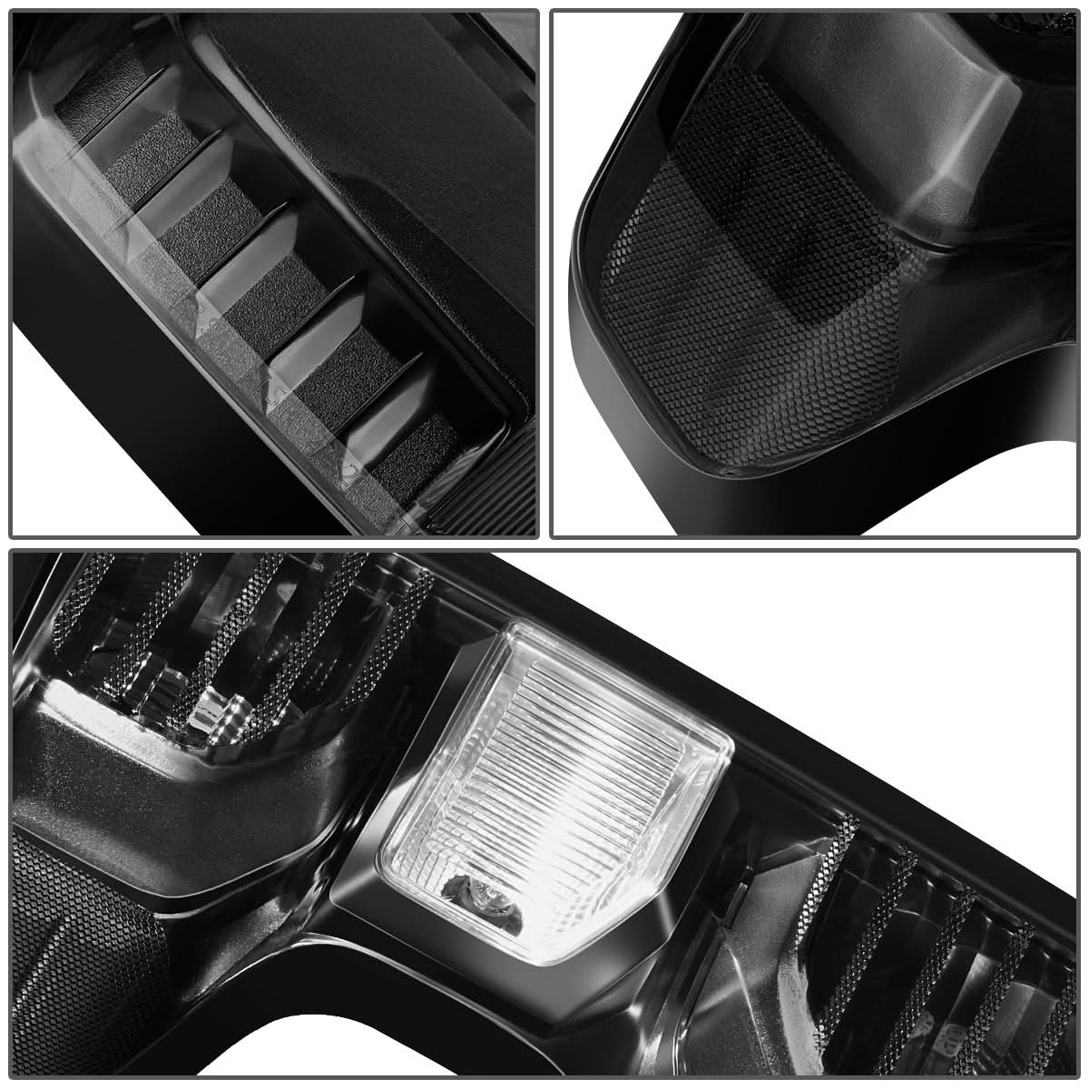 Black smoke LED tail lights for Chevrolet Silverado 1500 (2019-2024) by K2 Industries, showcasing sleek, modern design.