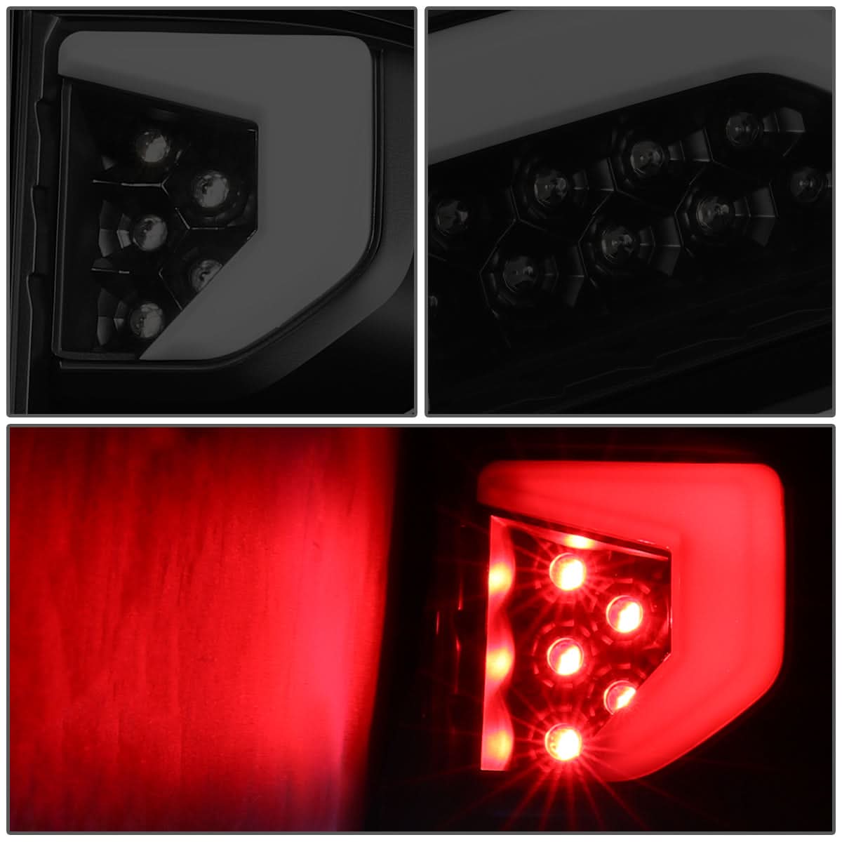 Chevrolet Silverado 1500 LED smoke tail lights by K2 Industries, showing sleek dark-tinted lens and mounting details.