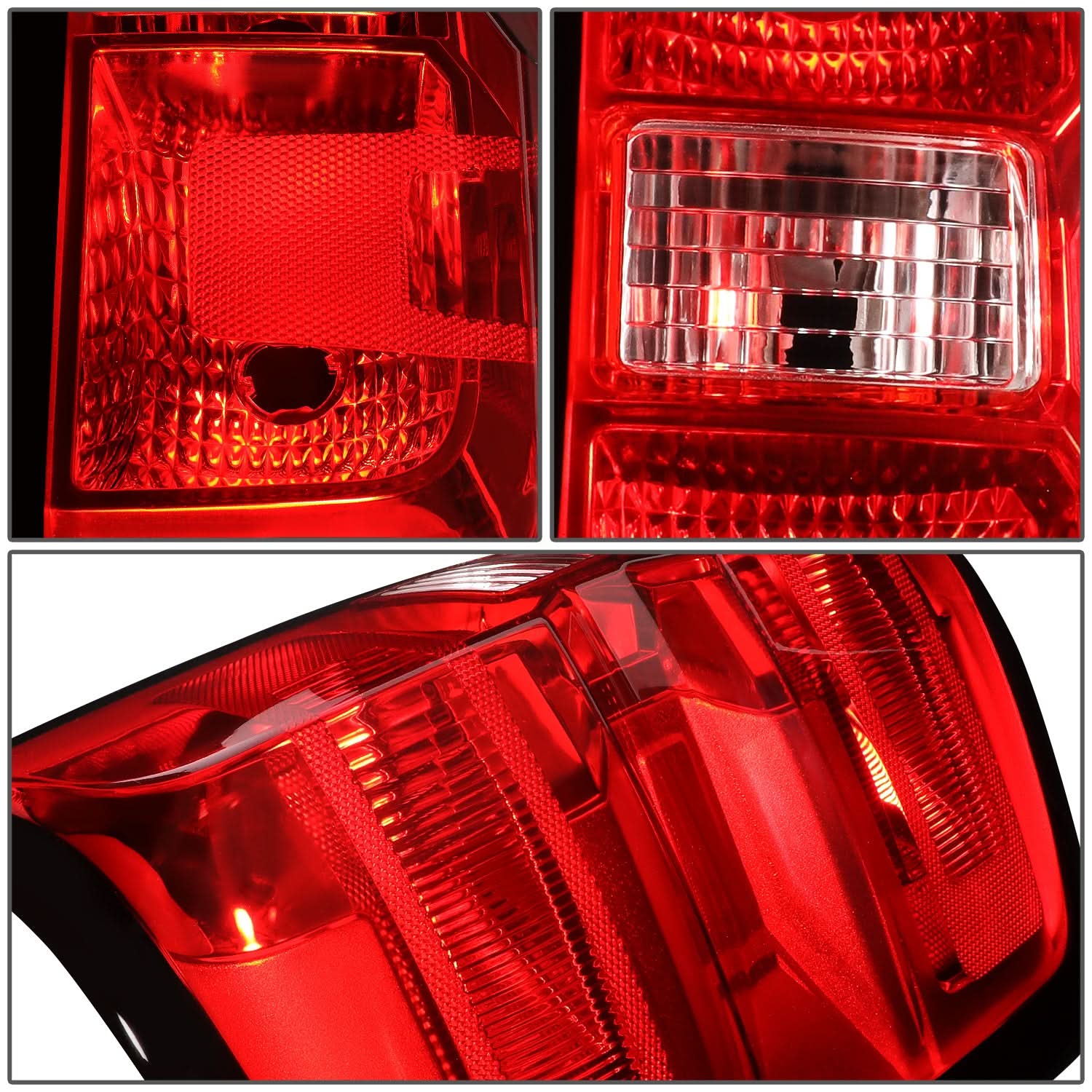 Right side red LED tail light for 2014-2019 Chevrolet Silverado by K2 Industries, showing the illuminated red lens and mounting details.