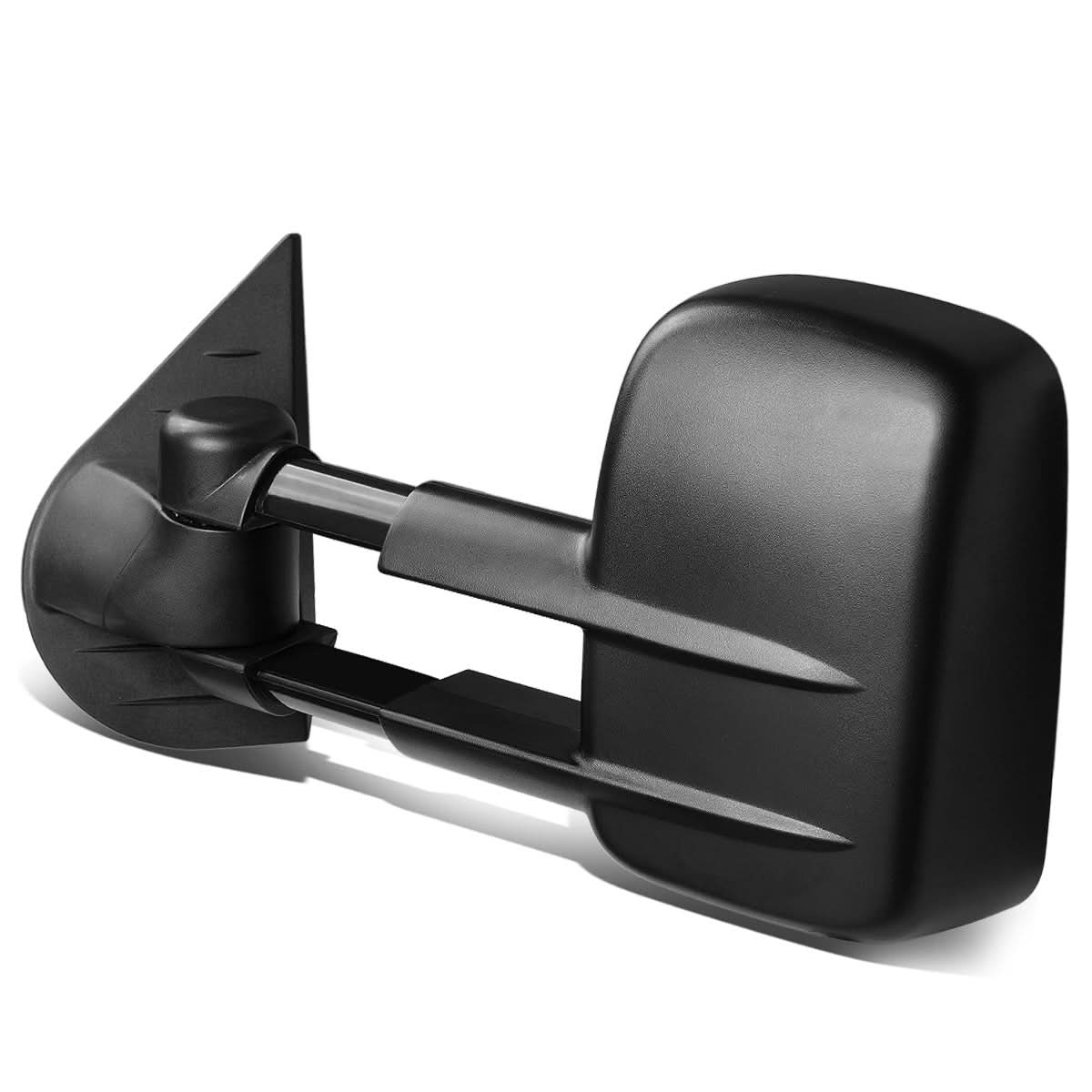 2007-2013 Chevrolet Silverado left towing mirror by K2 Industries, powered and heated, black exterior, accessory for truck upgrades