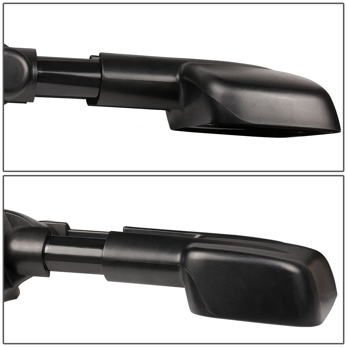 Black powered heated left towing mirror for Chevrolet Silverado 2007-2013, compatible with K2 Industries accessories.